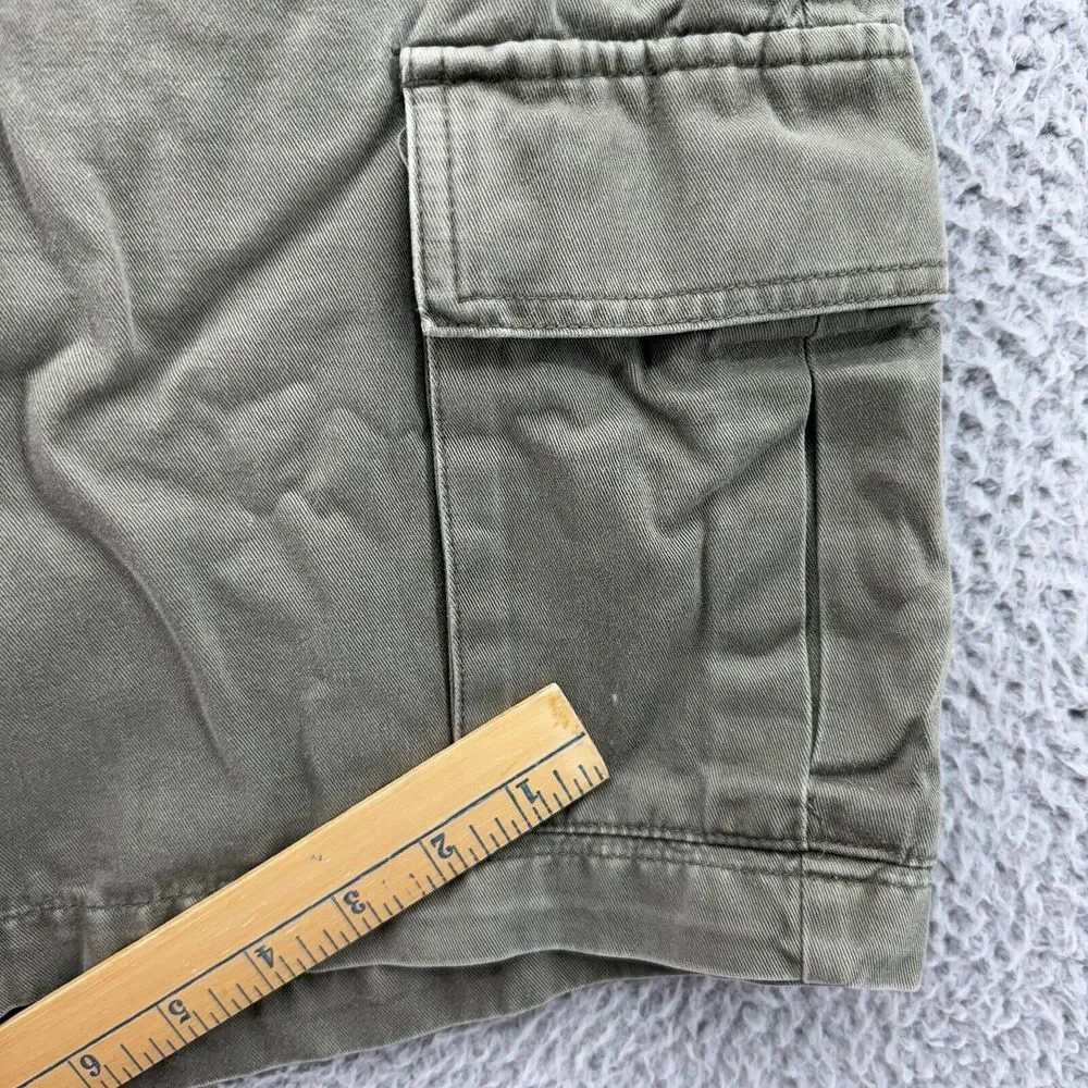 Eddie Bauer Mens 40 Green Canvas Cargo Hiking Shorts High Rise 7